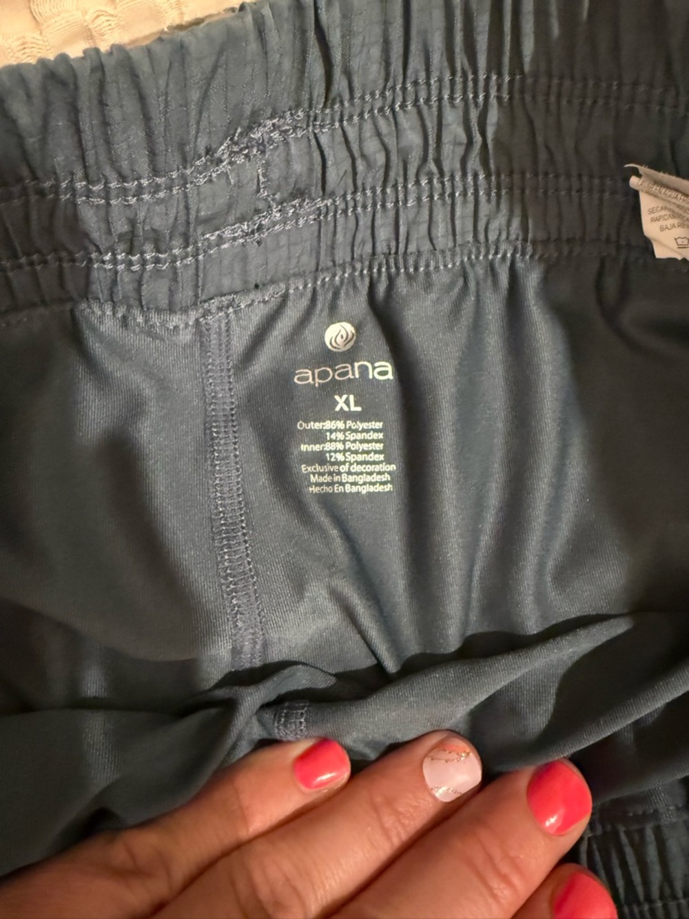 Apana Slate Blue Drawstring Mini Skort - Picture 2 of 3